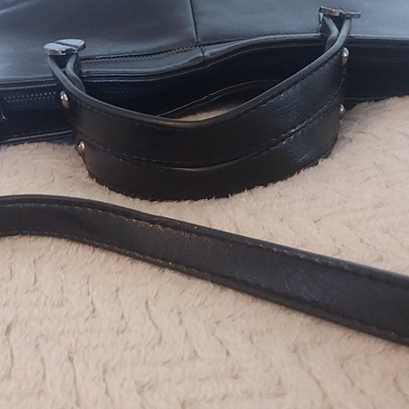 Women's Genuine Leather Purse 10"x 14" vertical pocket, handles & shoulder strap - Picture 4 of 13